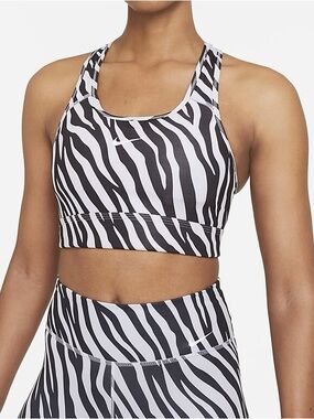 Nike Dri-FIT Zebra Print Matching Set Sports Bra & Biker Shorts Small